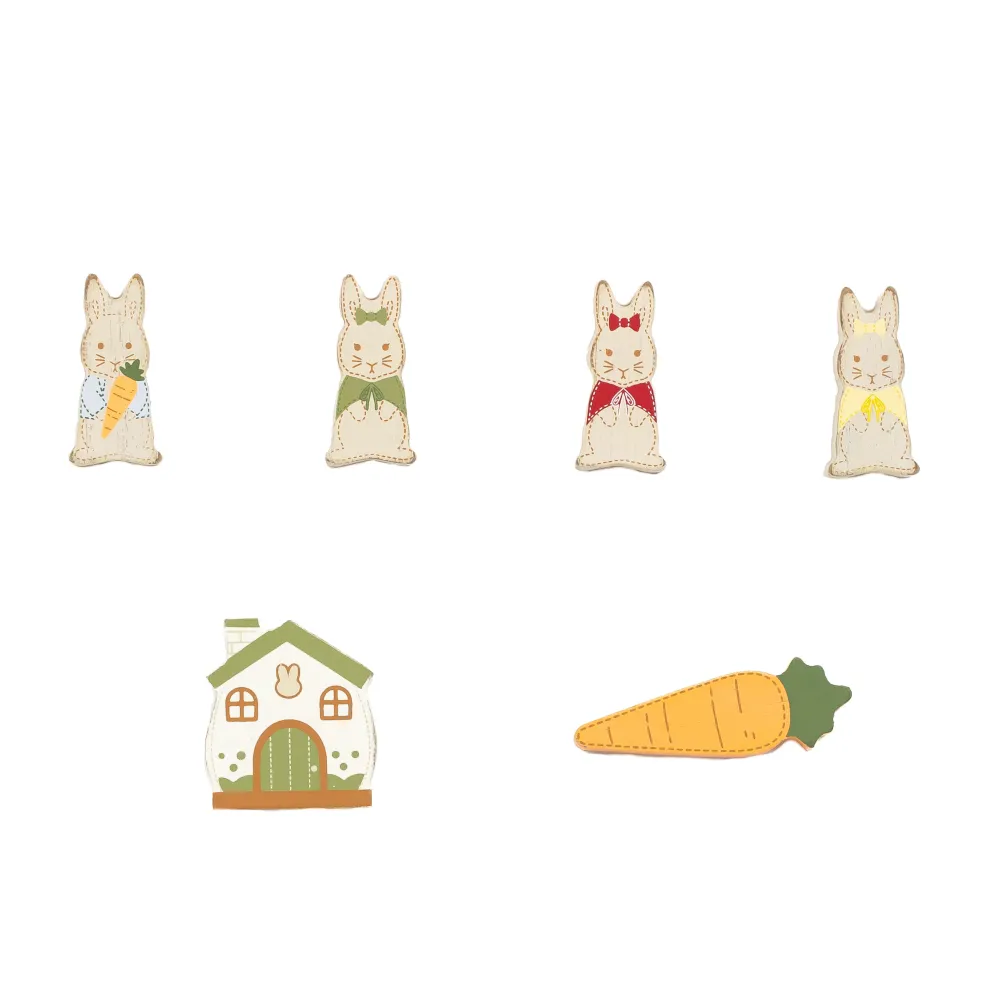 Peter | Woodland Story Book Collection | 2x2x.25 wood shapes set of 6 | 12096