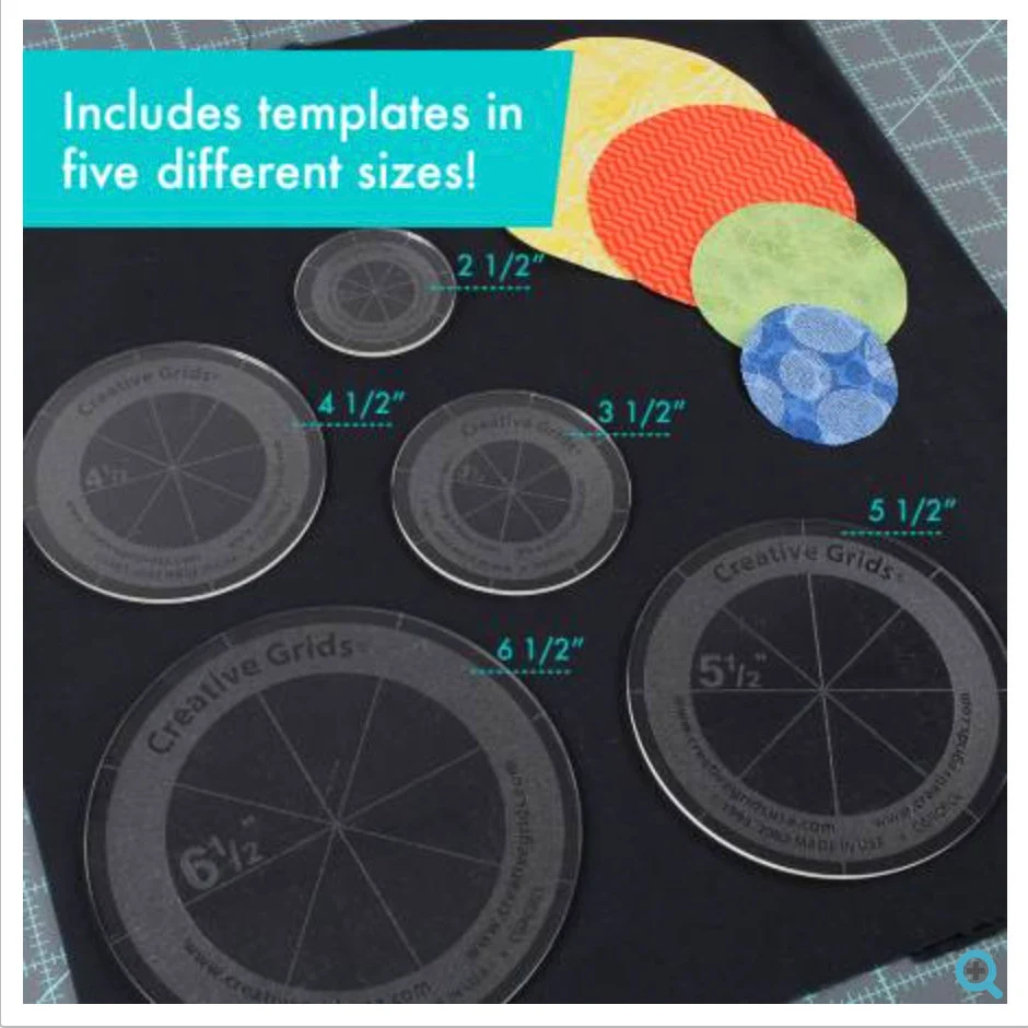 Creative Grids Quilt Ruler Circles (5 Discs with Grips) Quilt Ruler ...