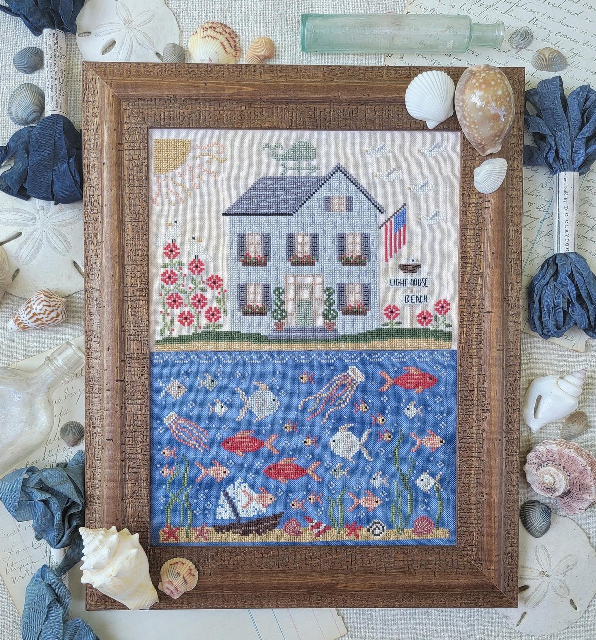 Seaside Cross Stitch by Liz Mathews - Paper Pattern