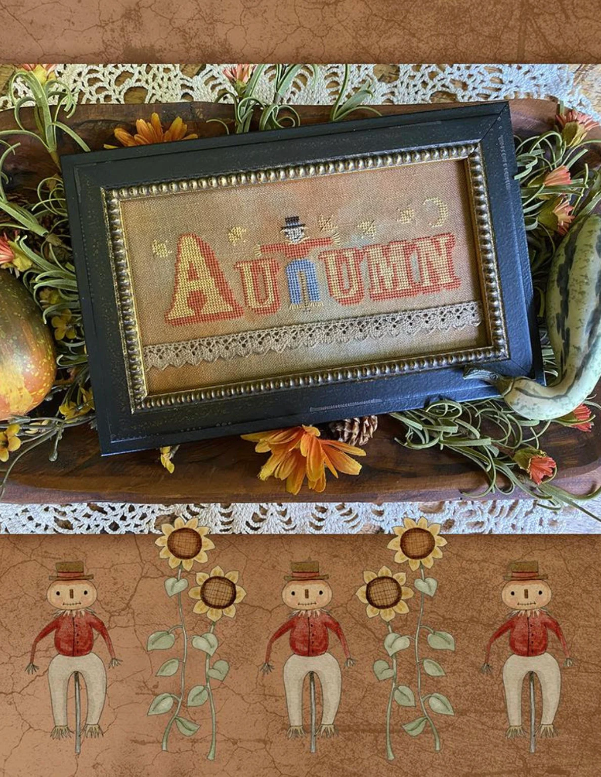 Hello Autumn Book - 8 Designs - Cross Stitch by Teresa Kogut - Paper Pattern