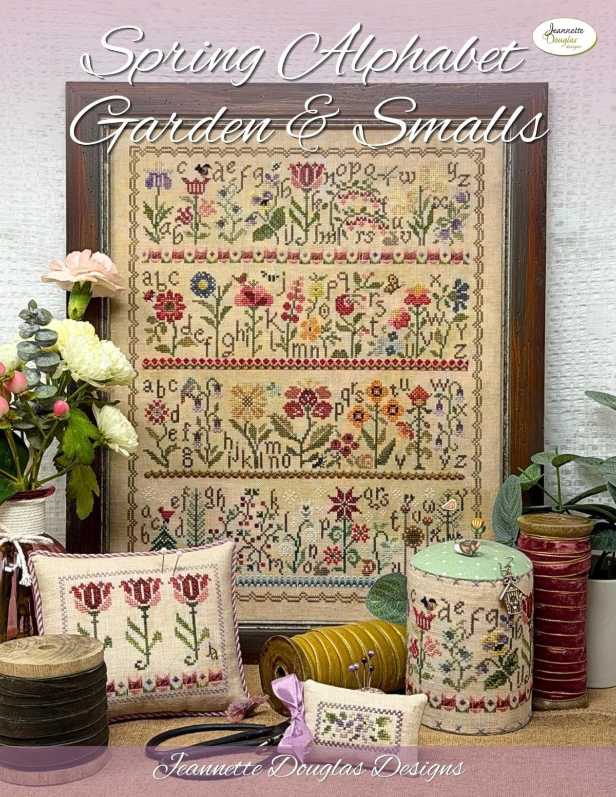 PRE-ORDER - Spring Alphabet Garden & Smalls Cross Stitch by Jeannette Douglas Designs - Paper Pattern