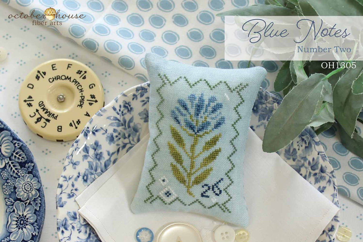 Blue Notes #2 Cross Stitch by October House Fiber Arts - Paper Pattern