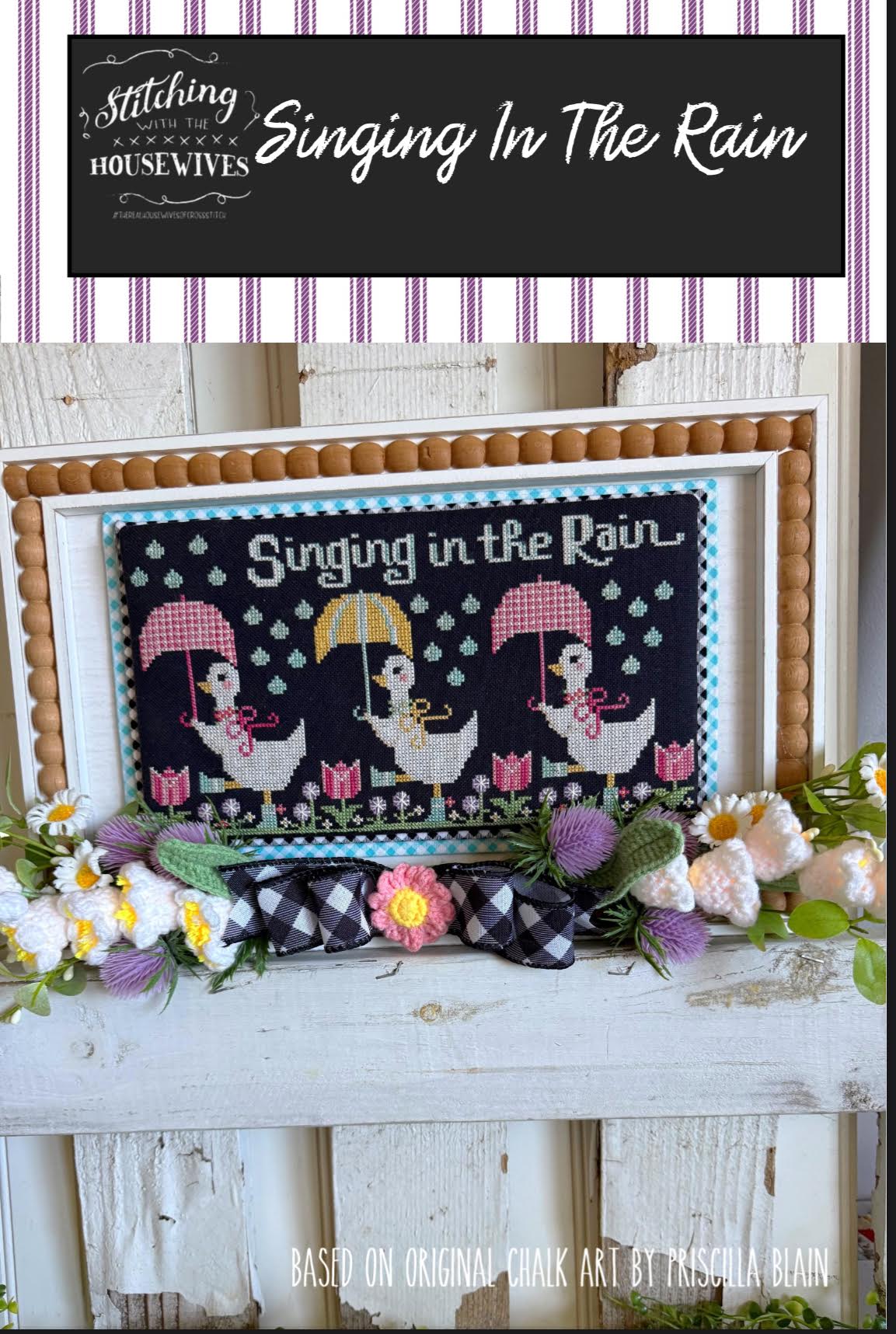 Singing in the Rain Cross Stitch by Stitching with the Housewives - Paper Pattern