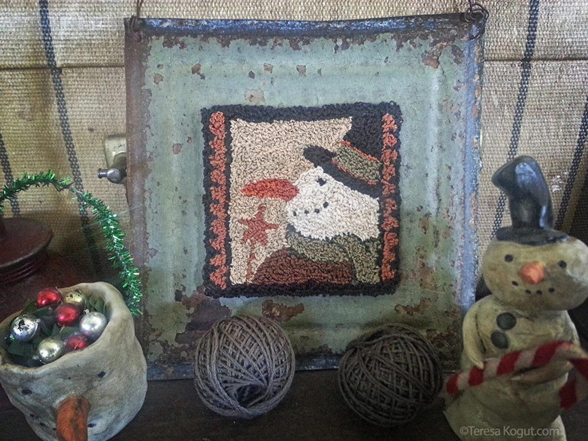 Snowman Punchneedle Embroidery by Teresa Kogut - Paper Pattern