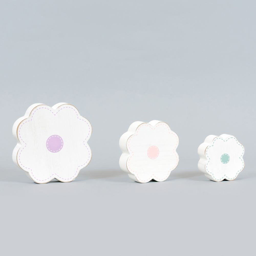 Flowers | Cottontail Collection | 4x5x.5 wood cutout shapes set of three | 30300