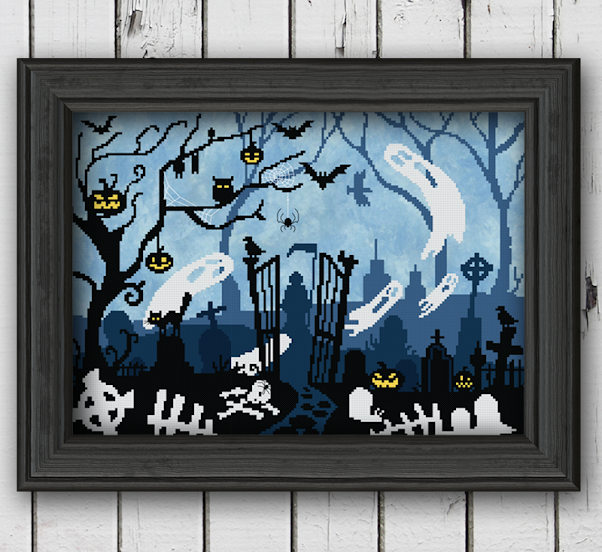 Lost Souls Cemetery Cross Stitch by Autumn Lane Stitchery - Paper Pattern