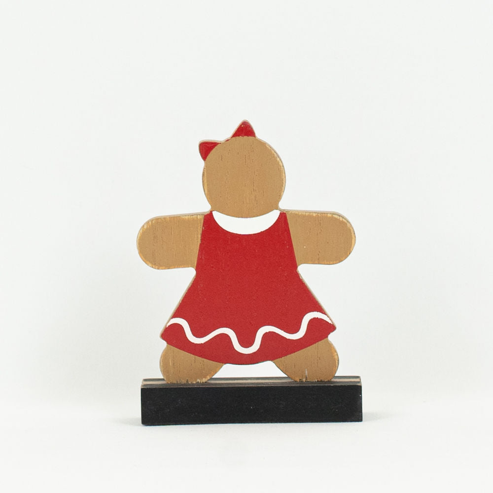 Ginger Girl | Believe In Kindness Collection | 4x5x1 wood cutout gingerbread on base | 70983