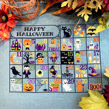 Halloween Calendar Cross Stitch by Tiny Modernist - Paper Pattern