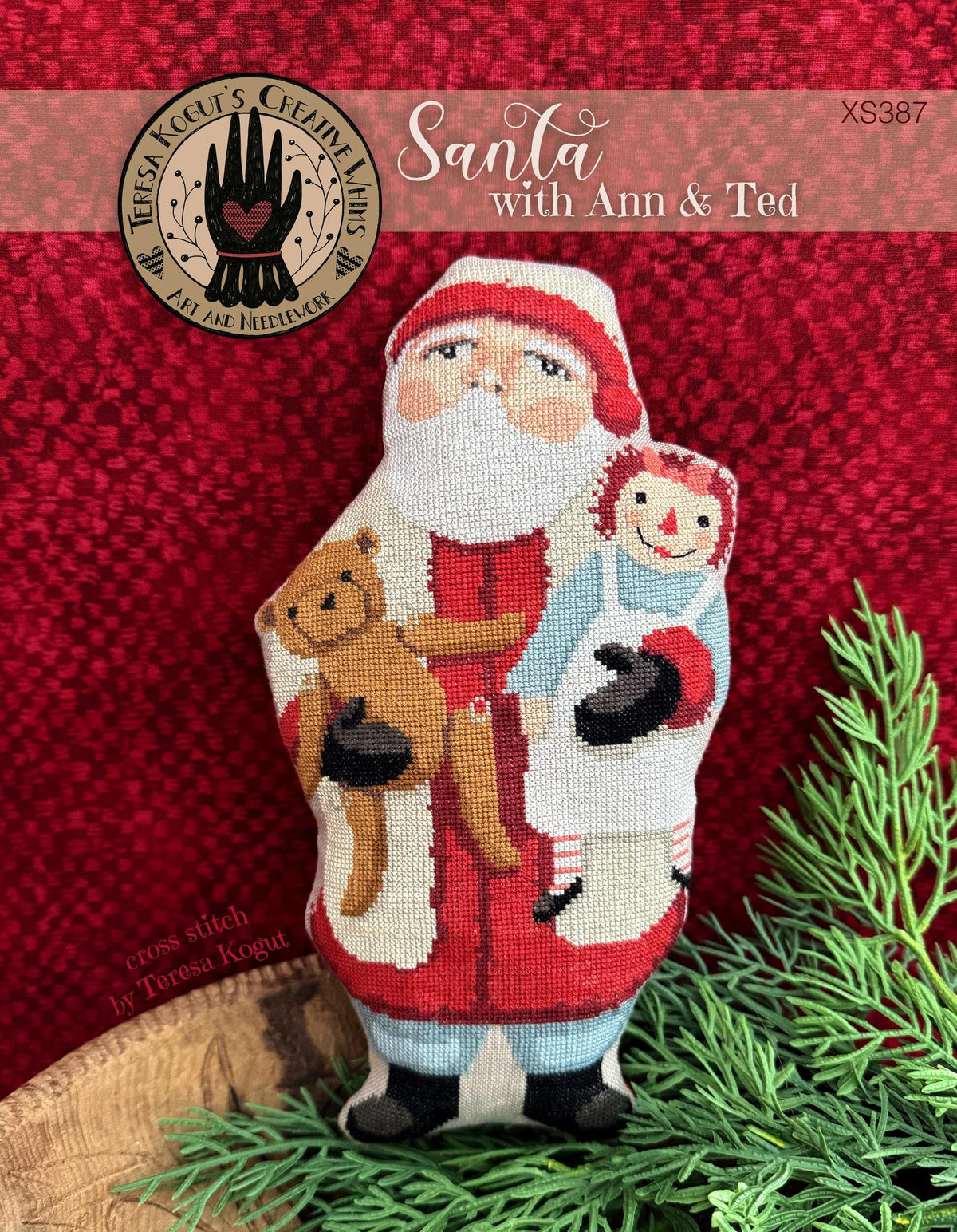 Santa with Ann & Ted Cross Stitch by Teresa Kogut - Paper Pattern