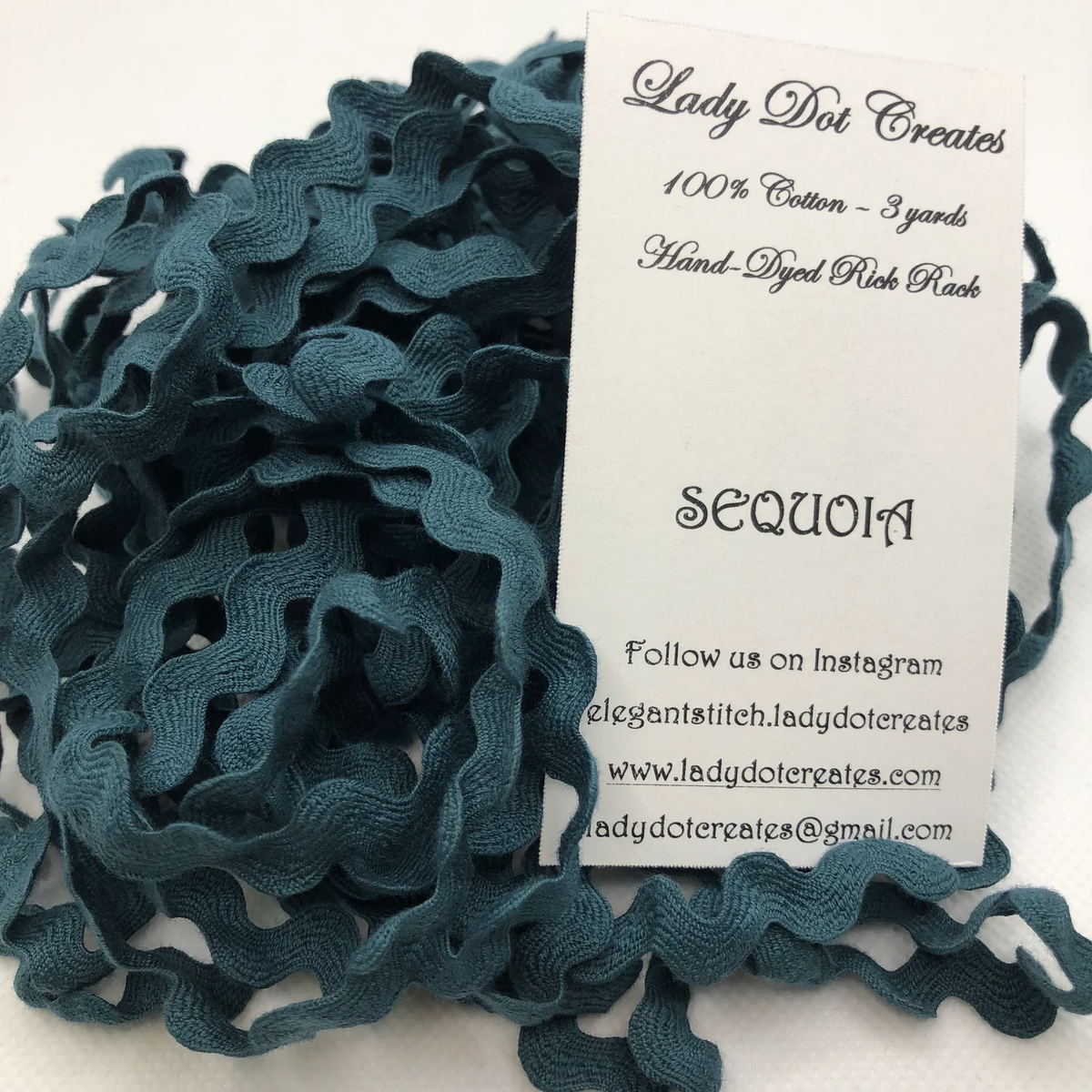 Ric Rac Trim - Sequoia Hand-Dyed 100% Cotton Half Inch by Lady Dot Creates