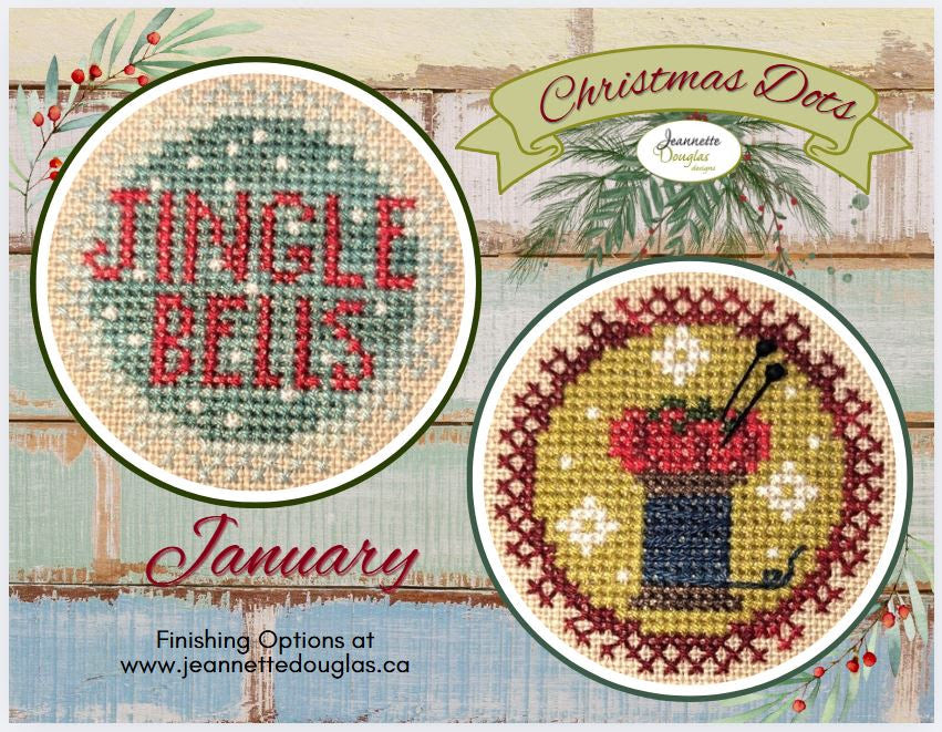 Pre-Order - Christmas Dots: January Cross Stitch by Jeannette Douglas Designs - Paper Pattern