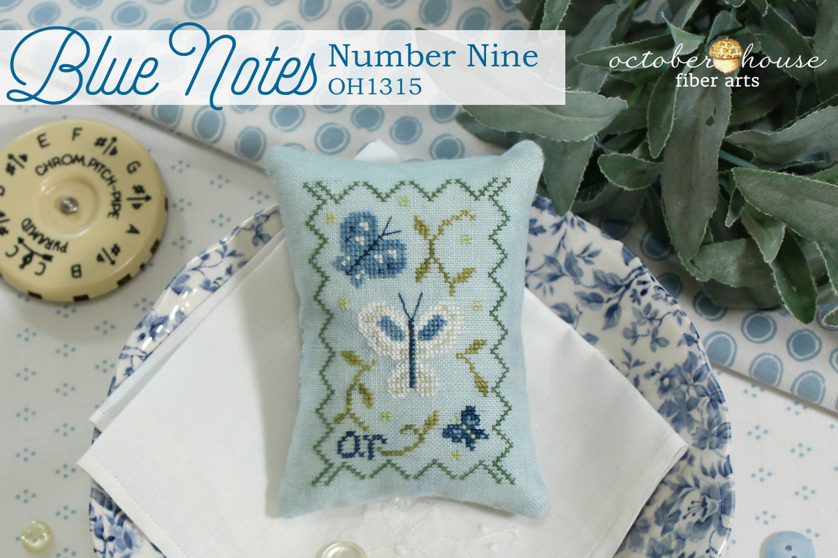 Blue Notes #9 Cross Stitch by October House Fiber Arts - Paper Pattern