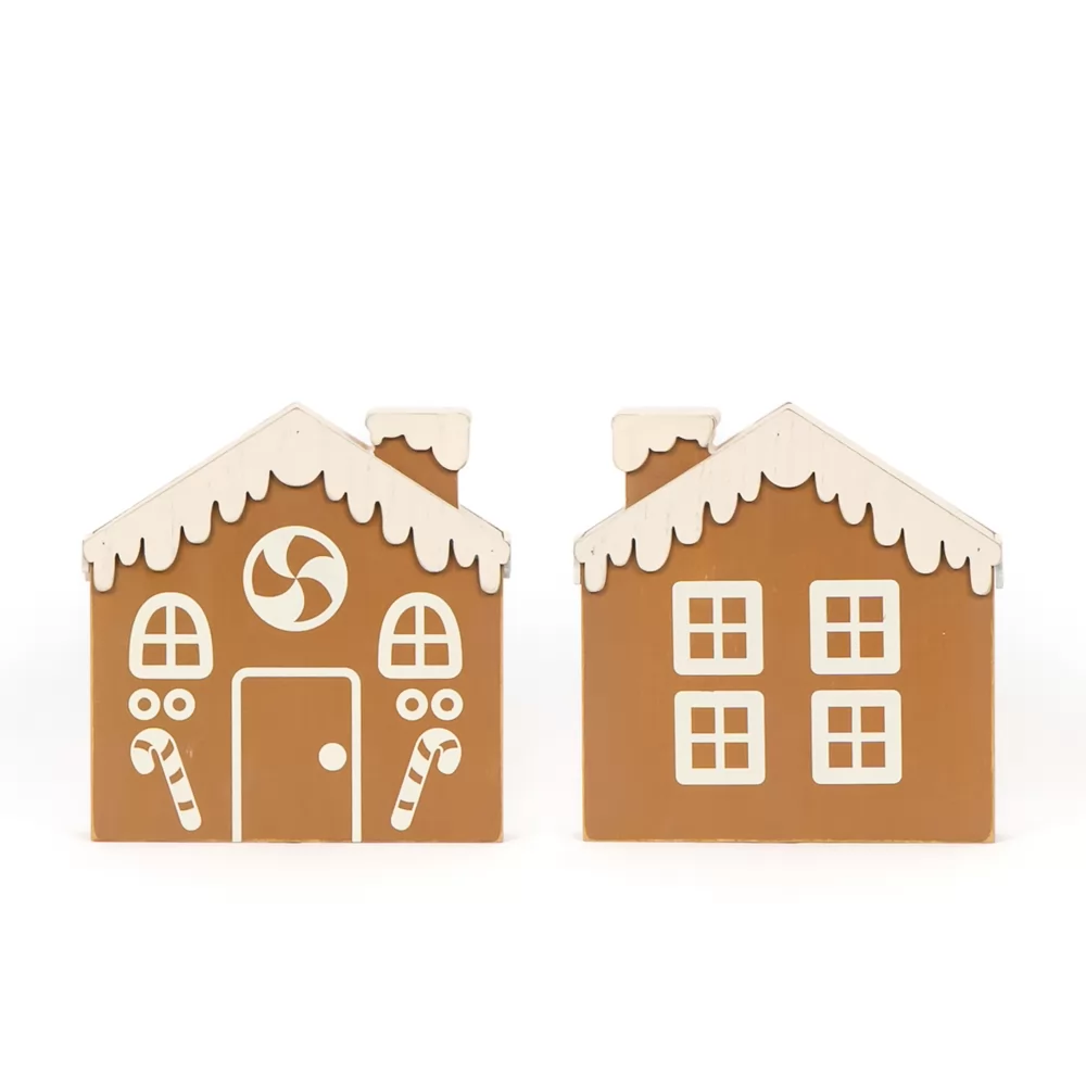 Gingerbread | Feeling Frosty Collection | 7x7x1.25 reversible wood cutout house | 71189