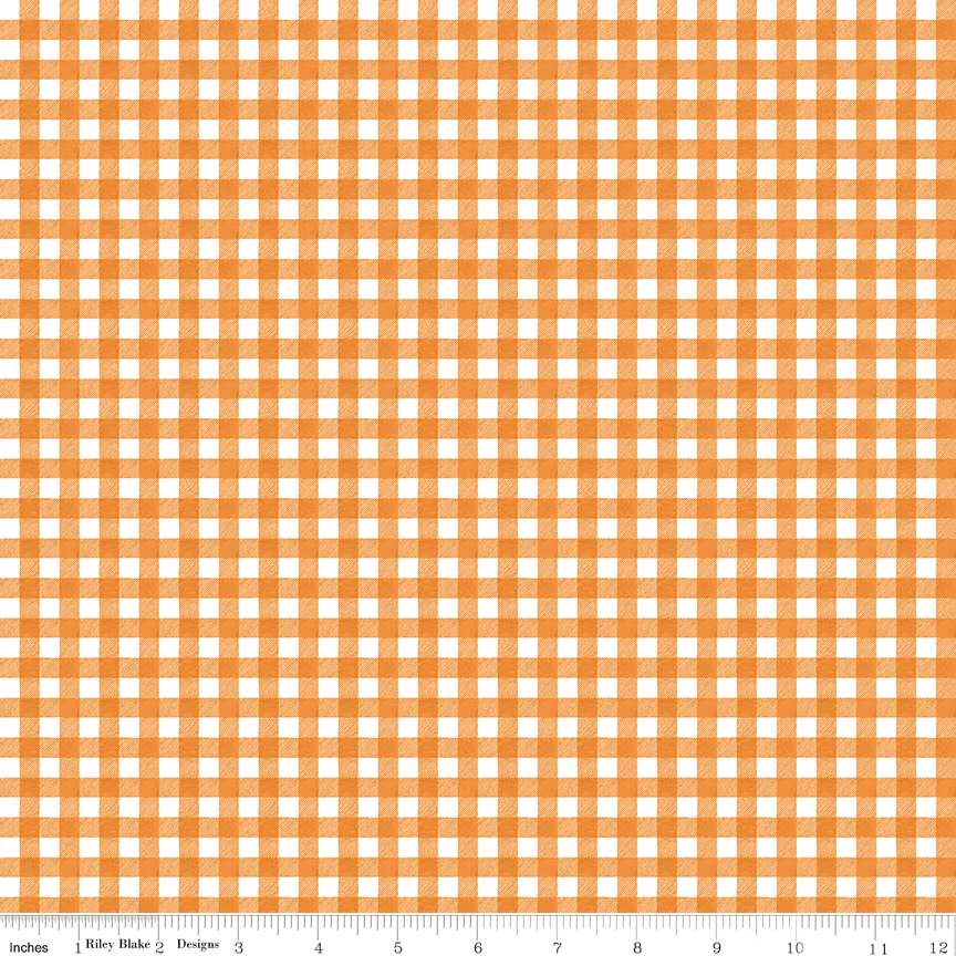 Pumpkin Patch | C14574 | Gingham - Orange