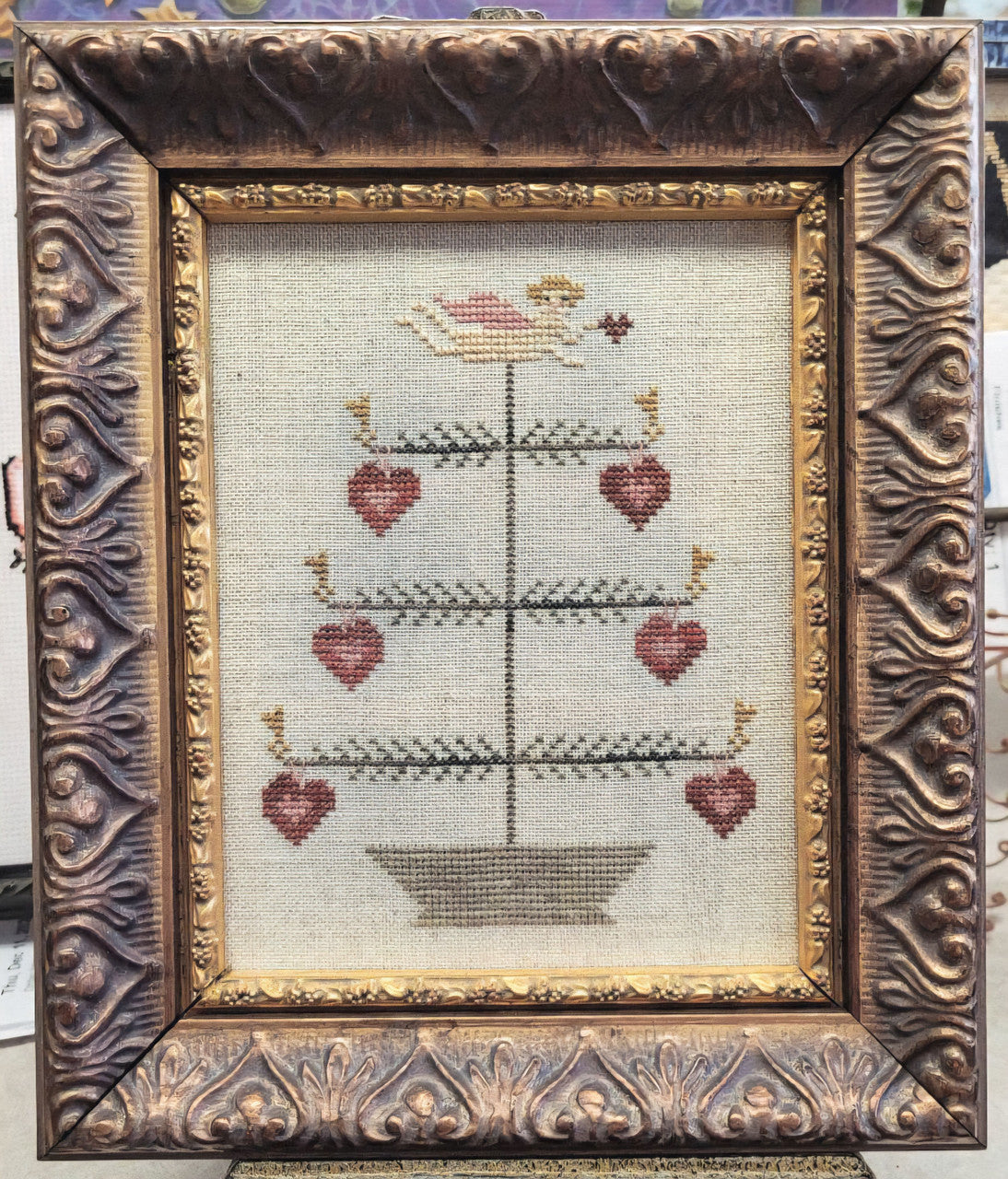 Saint Valentine Feather Tree Cross Stitch by Thread Milk Designs - Paper Pattern