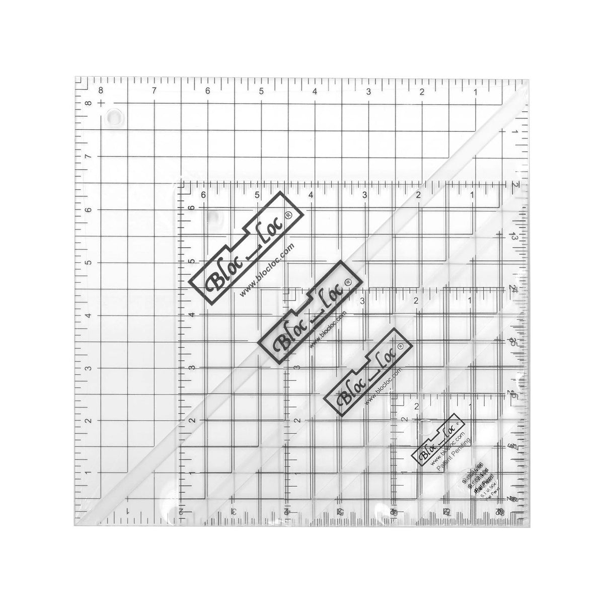 Half-Square Triangle Ruler Set #8 (2-1/2", 4-1/2", 6-1/2" & 8-1/2")