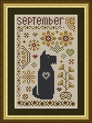 Scottie September Dog Cross Stitch by Happiness is Heartmade - Paper Pattern