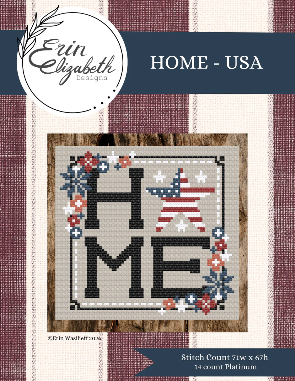 Home: USA Cross Stitch by Erin Elizabeth - Paper Pattern