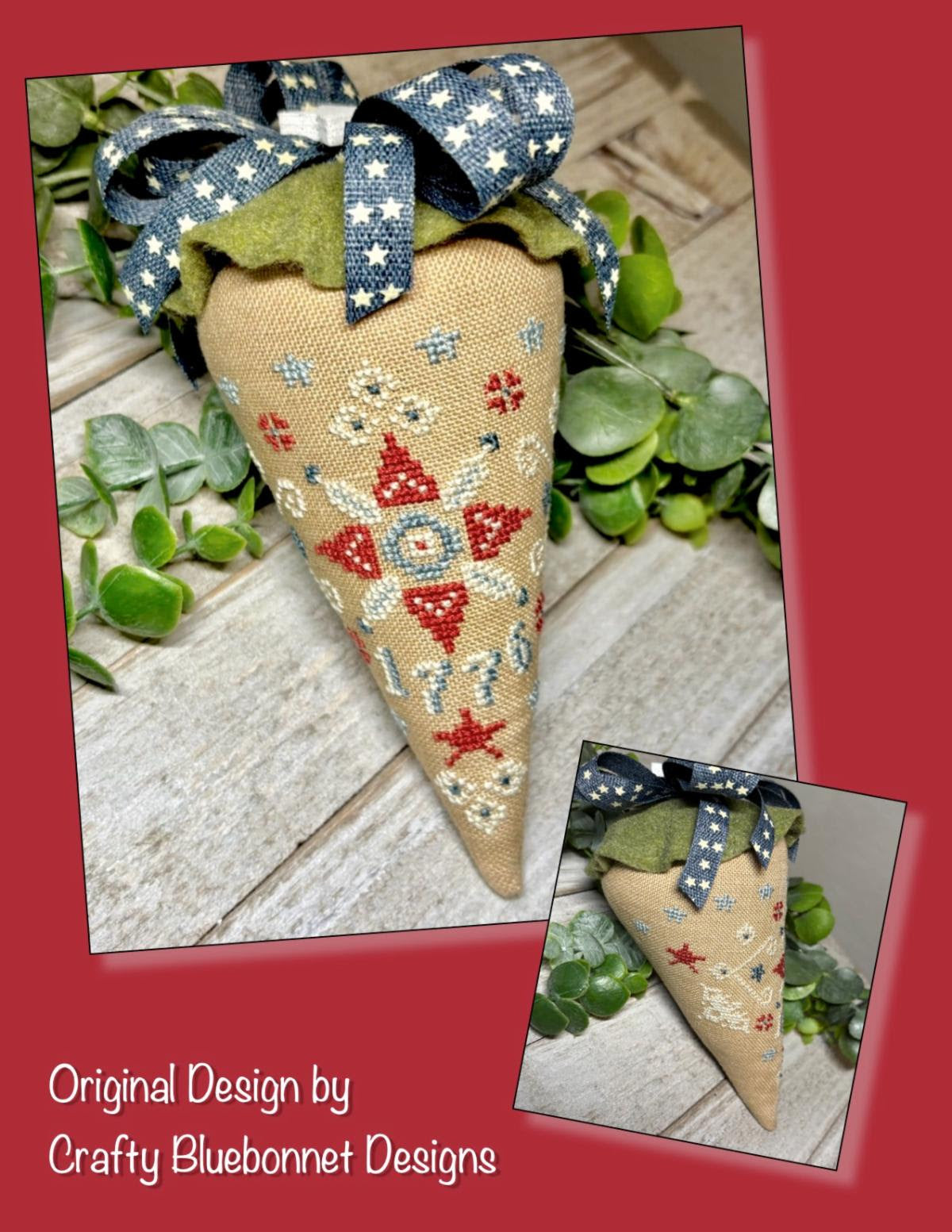 Patriotic Berry Cross Stitch by Crafty Bluebonnet - Paper Pattern