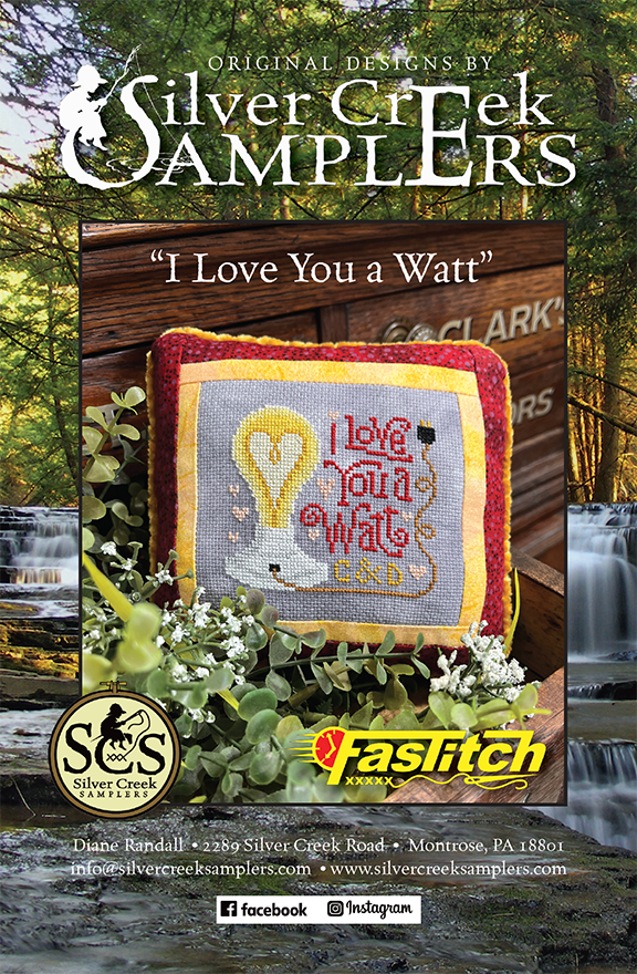 Pre-Order - I Love You a Watt Cross Stitch by Silver Creek Samplers - Paper Pattern