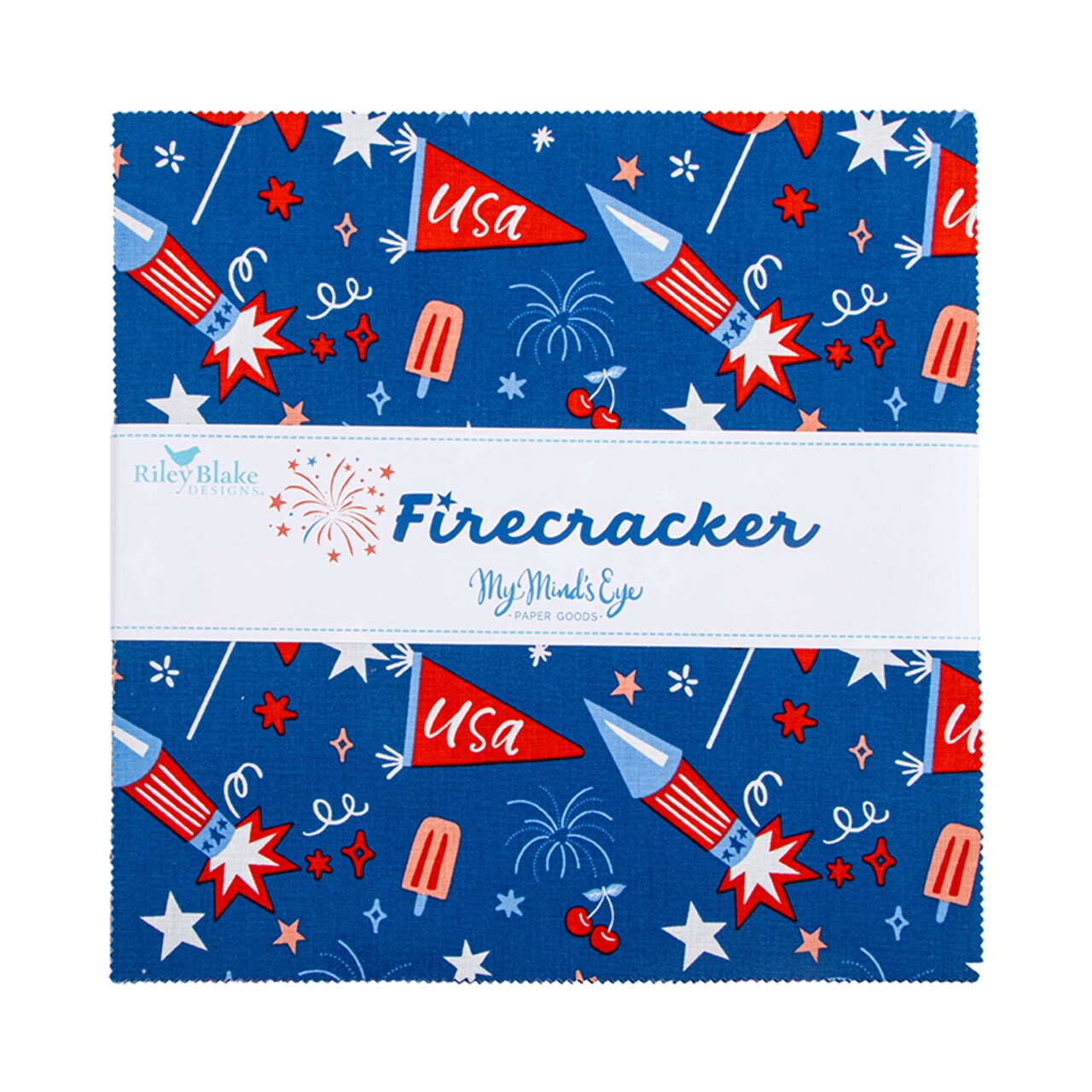Firecracker Layer Cake® by My Mind's Eye, 42 10-inch Precut Fabric Quilt Squares