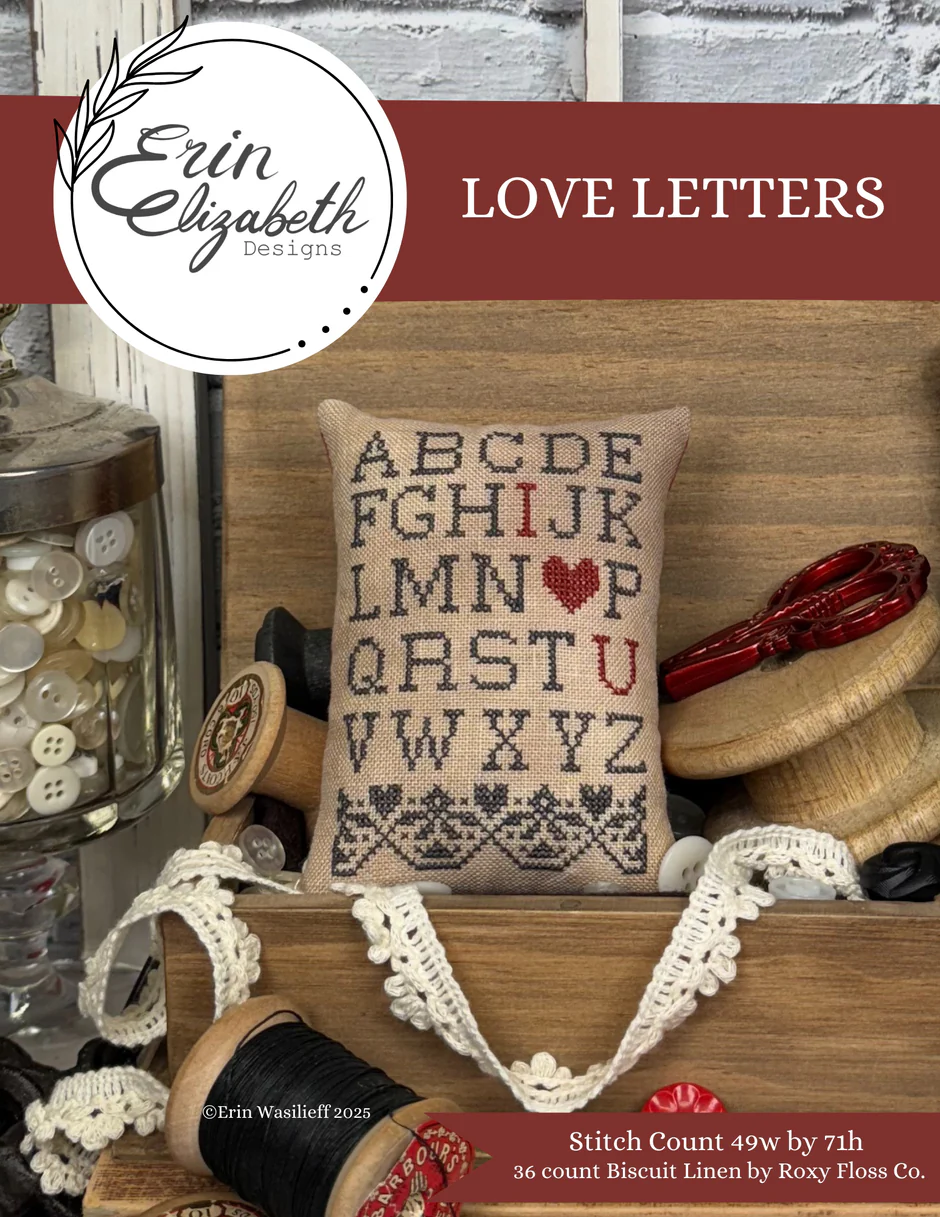 Love Letters Cross Stitch by Erin Elizabeth - Paper Pattern