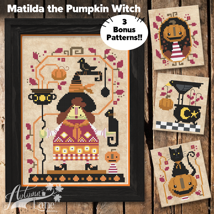 Matilda the Pumpkin Witch by Autumn Lane Stitchery - Paper Pattern
