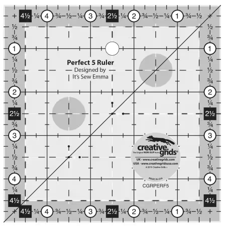 Creative Grids Quilt Ruler Perfect 5 Square