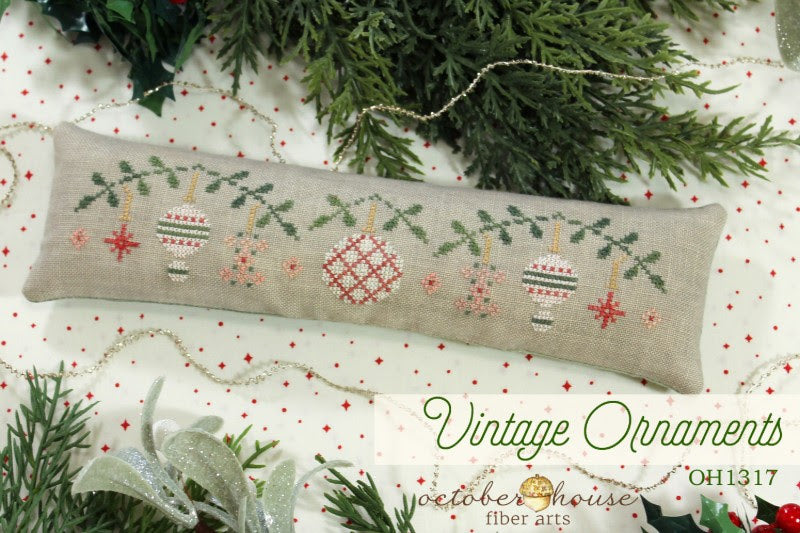 Vintage Ornaments Cross Stitch by October House Fiber Arts - Paper Pattern