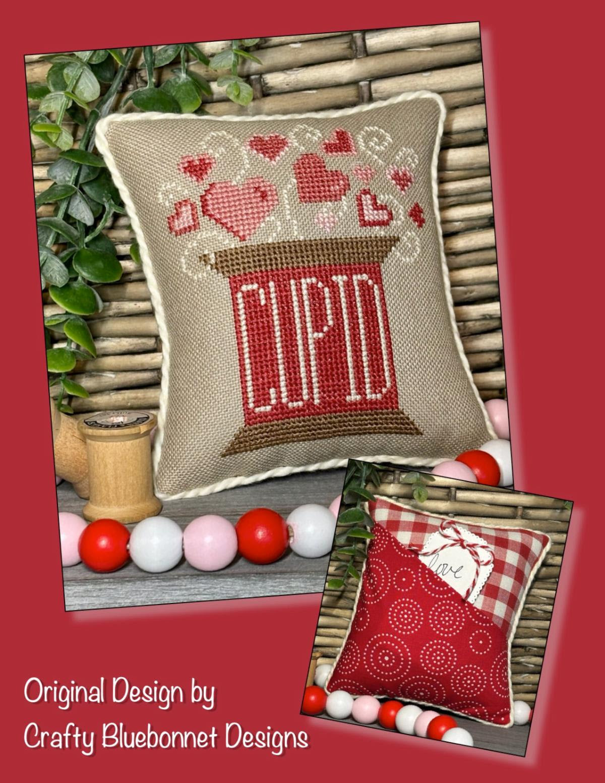 Cupid Spool Cross Stitch by Crafty Bluebonnet - Paper Pattern
