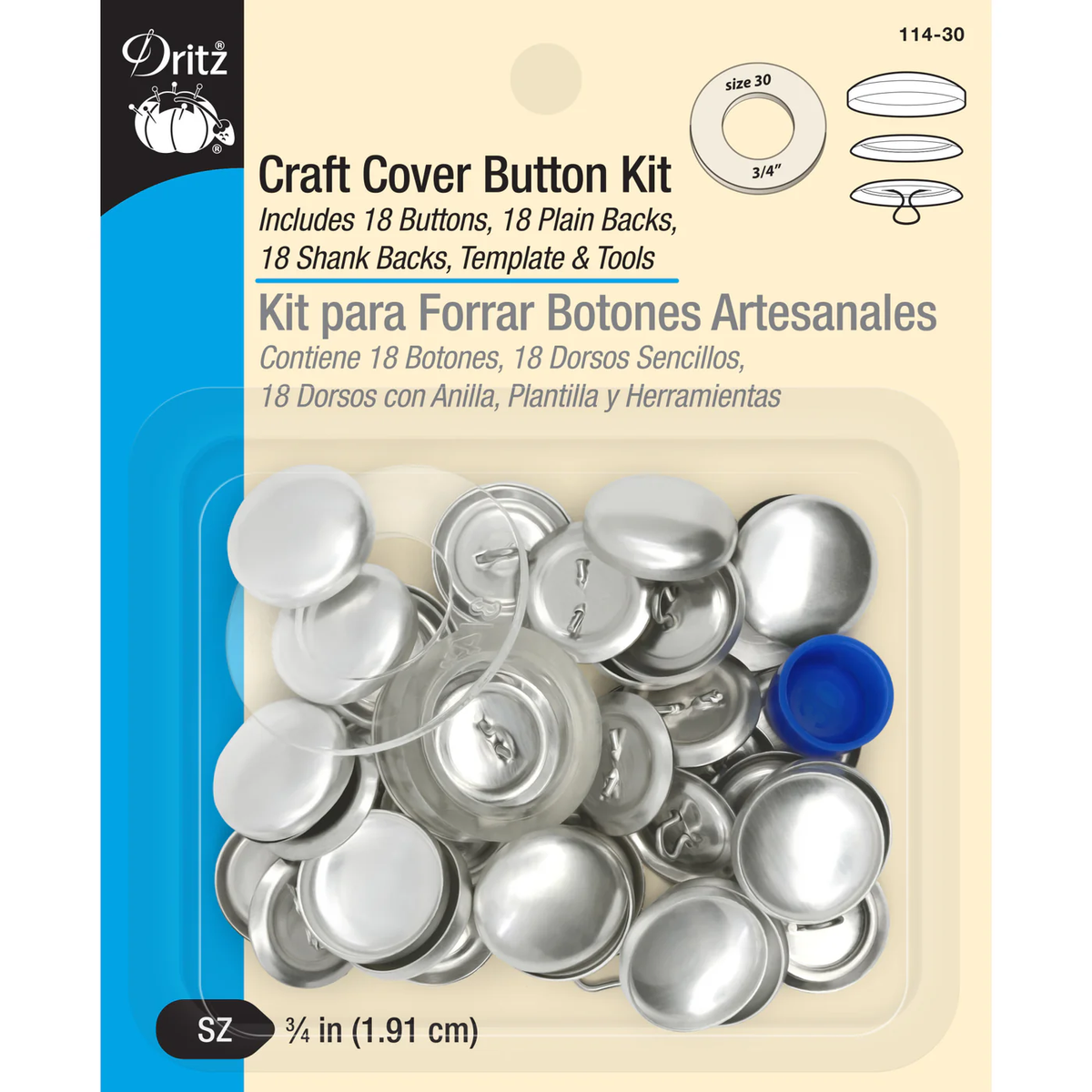 Craft Cover Button Kit SZ36 - 7/8in