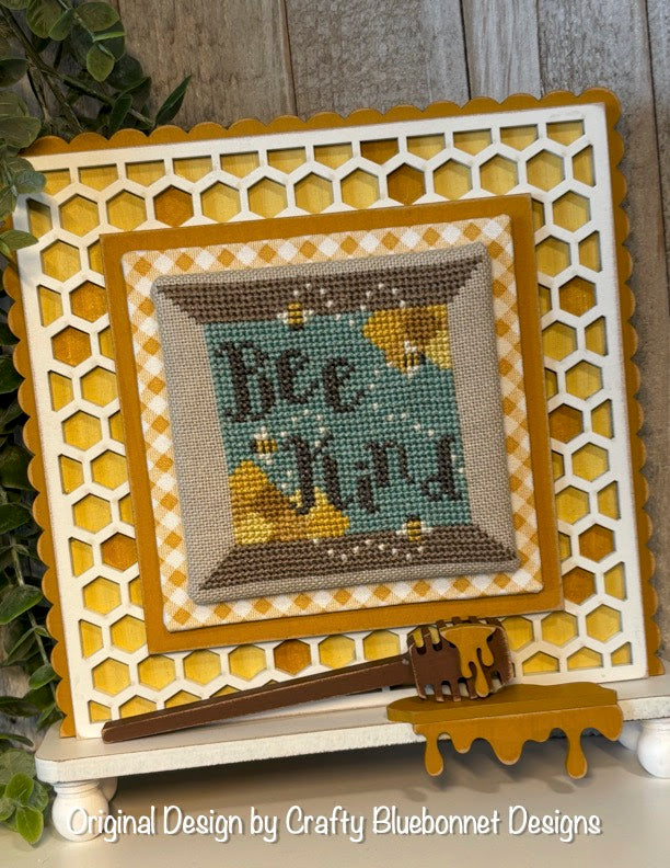 Bee Kind Spool Cross Stitch by Crafty Bluebonnet - Paper Pattern