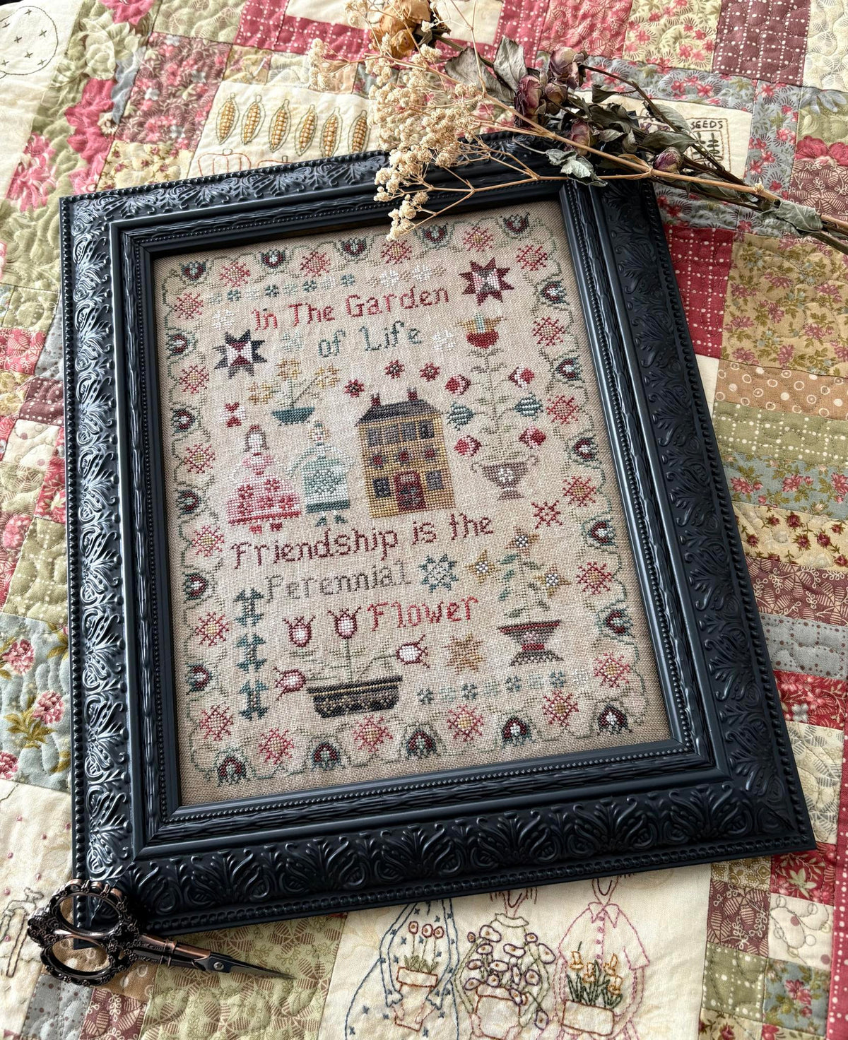 PRE-ORDER - Perennial Flower Sampler Cross Stitch by Pansy Patch Quilts and Stitchery - Paper Pattern
