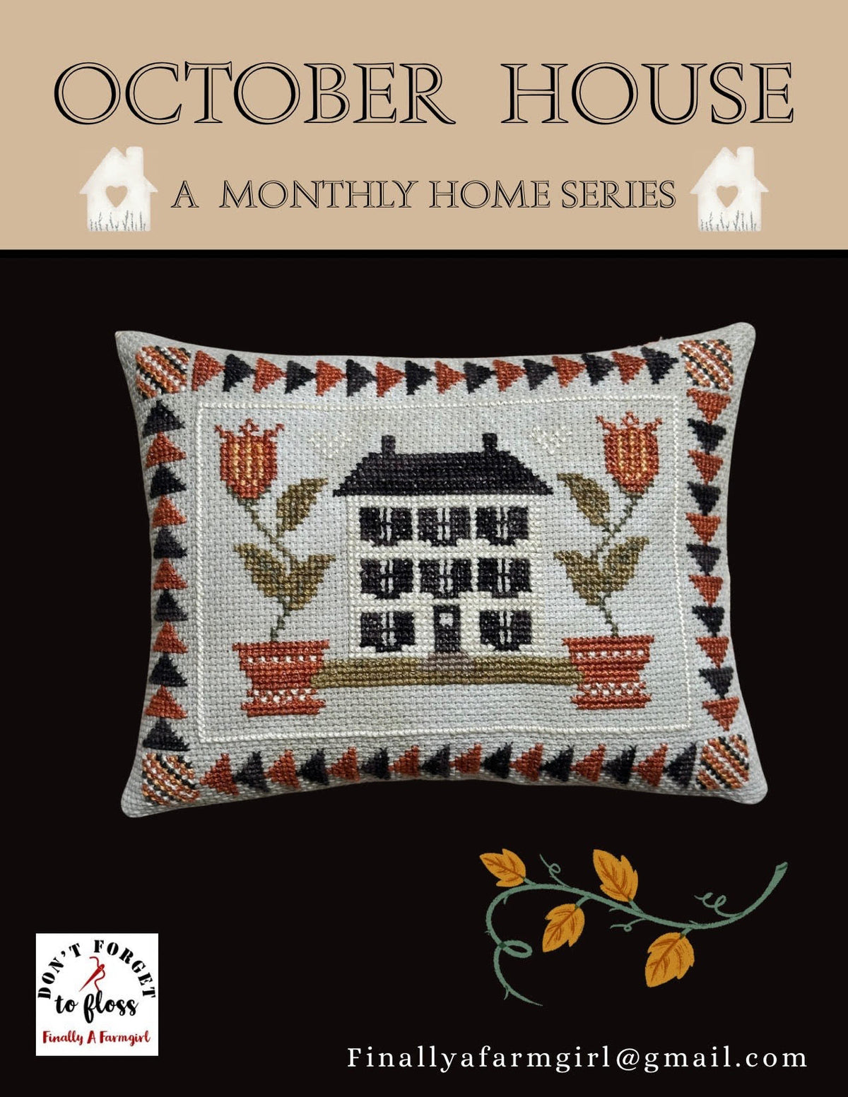 October House Cross Stitch by Finally A Farmgirl - Paper Pattern
