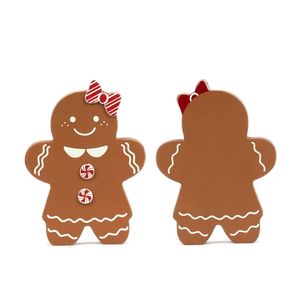 Girl Gingerbread | Candy Cane Lane Collection | 4x5x1 chunky wood shape 71300