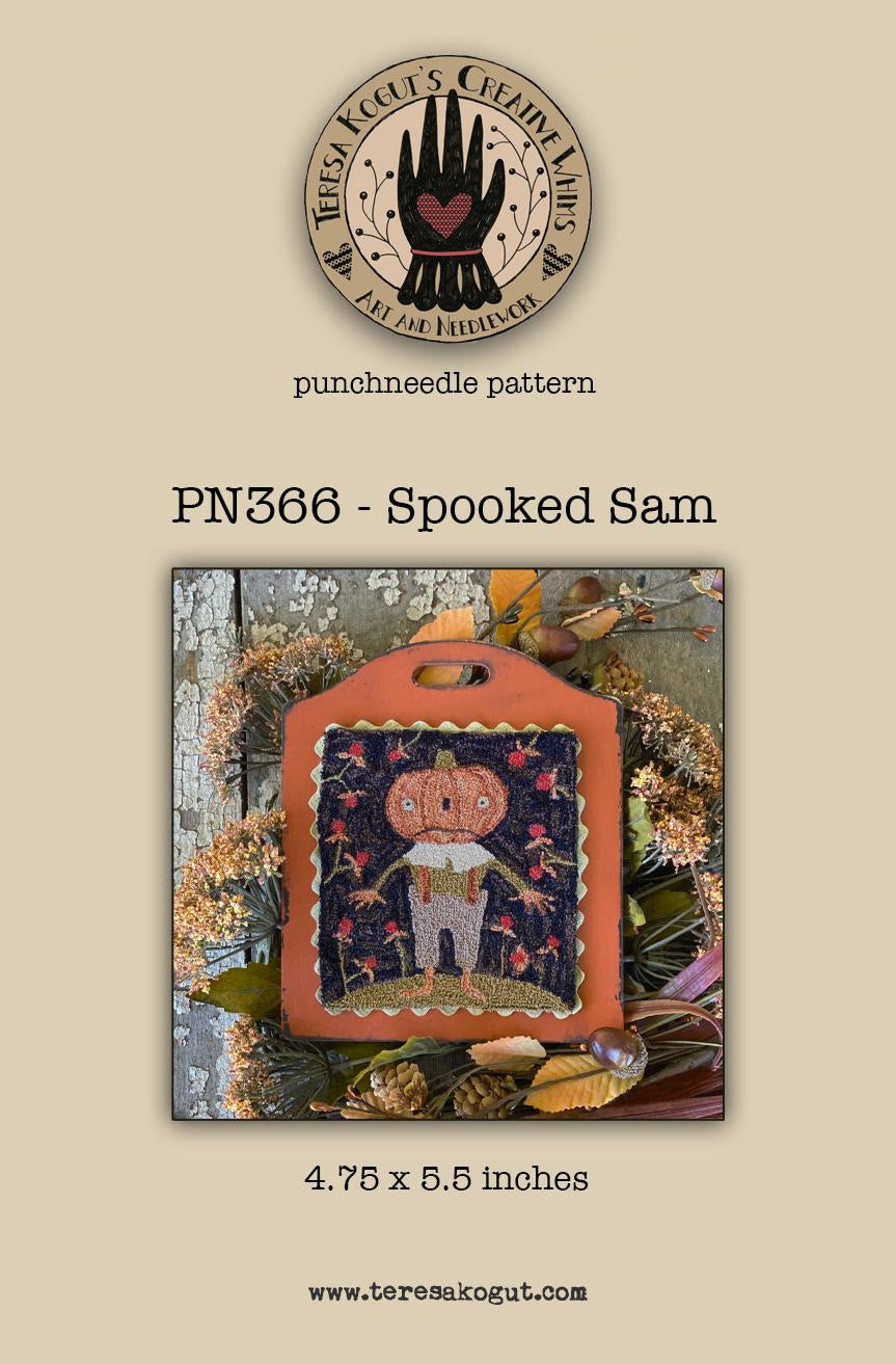 Spooked Sam Punchneedle Embroidery by Teresa Kogut - Paper Pattern