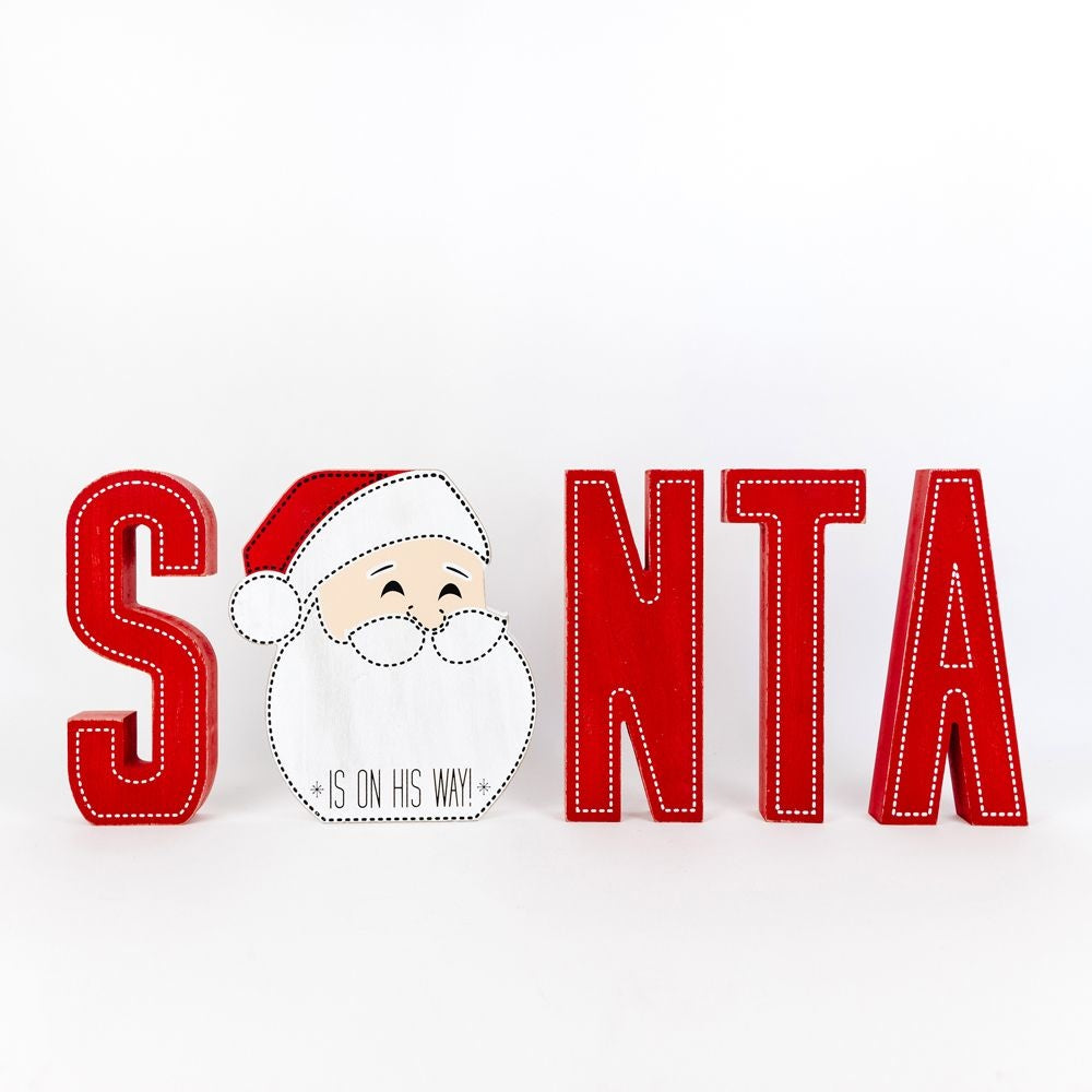 SANTA | Mid Century Christmas Collection | 22x9x1.5 chunky wood cutout | 75416