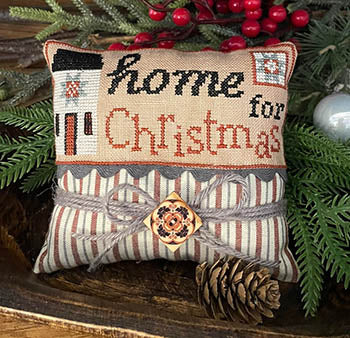 Home For Christmas Pillow Cross Stitch by Mani Di Donna - Paper Pattern