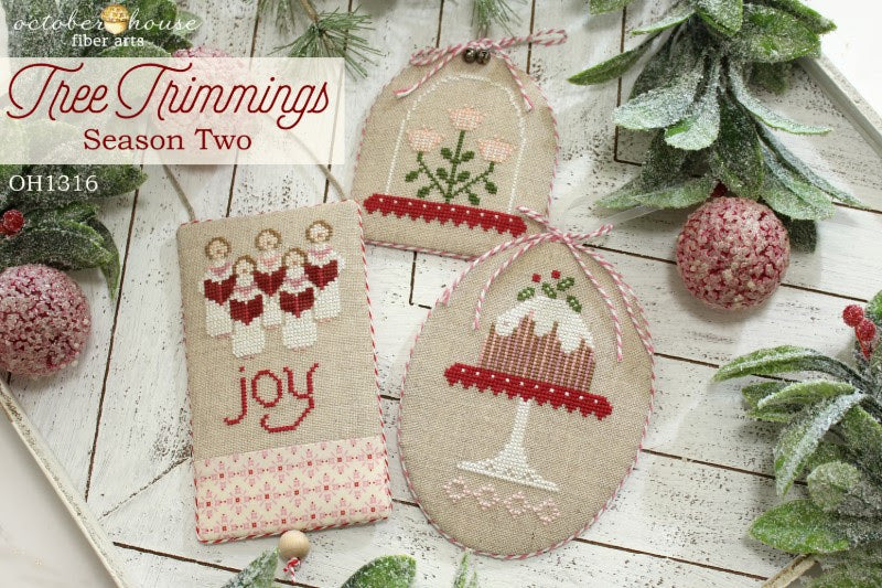 Tree Trimmings: Season #2 Cross Stitch by October House Fiber Arts - Paper Pattern