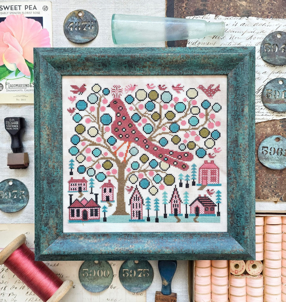 Dot the Bird Cross Stitch by Kathy Barrick - Paper Pattern