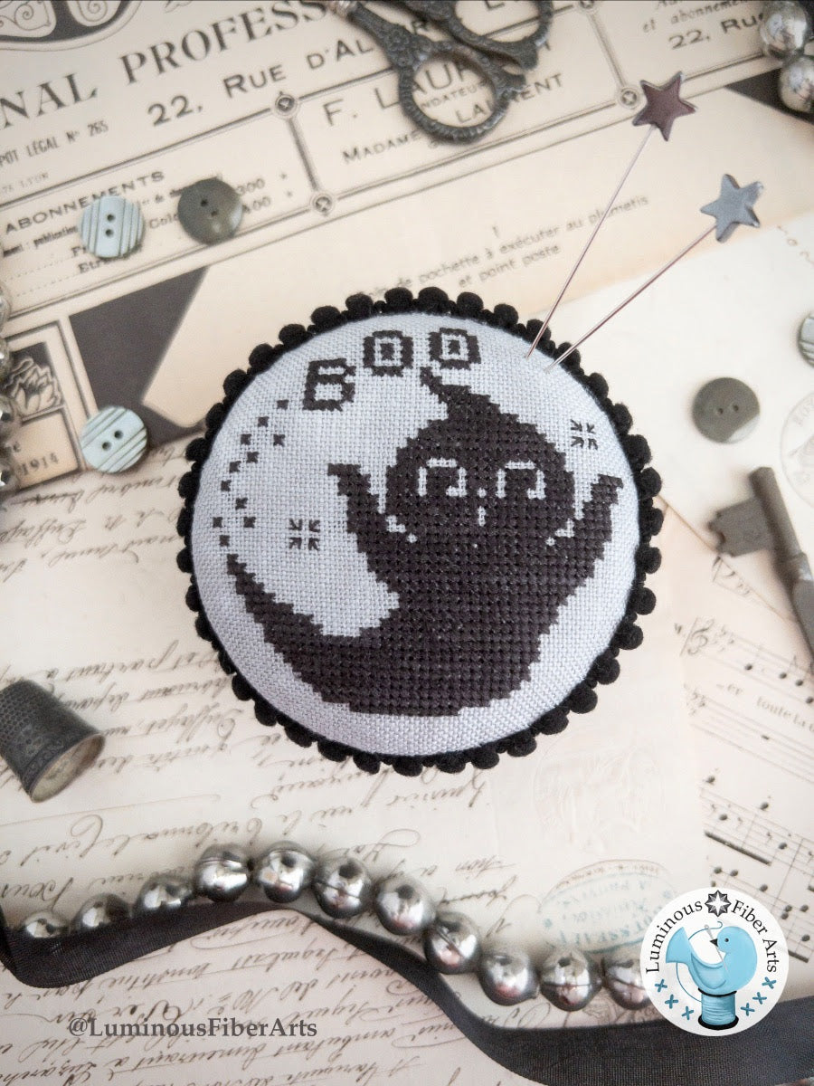 Pre-Order - Boo Pin Drum Cross Stitch by Luminous Fiber Arts - Paper Pattern