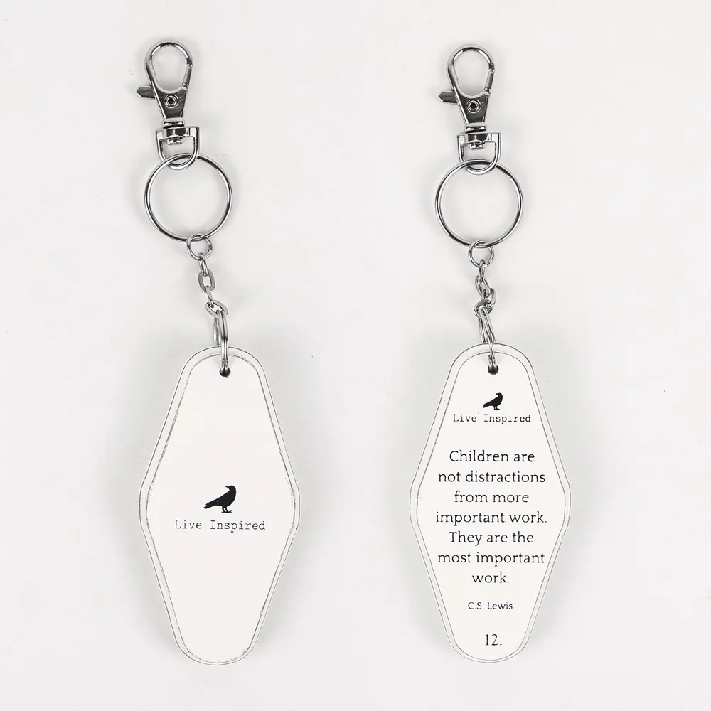 Children are Important | white, black | 1.7x3.5x.5 rvs wd keychain | 11169