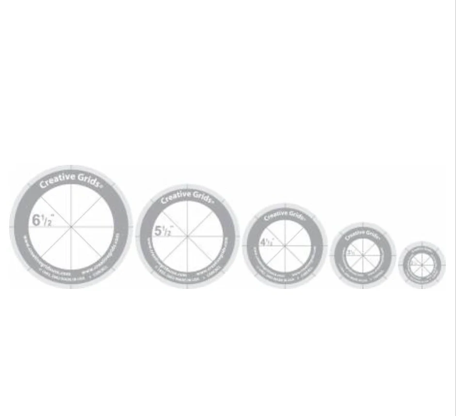 Creative Grids Quilt Ruler Circles (5 Discs with Grips) Quilt Ruler Creative Grids Quilt Ruler Circles (5 Discs with Grips) Quilt Ruler