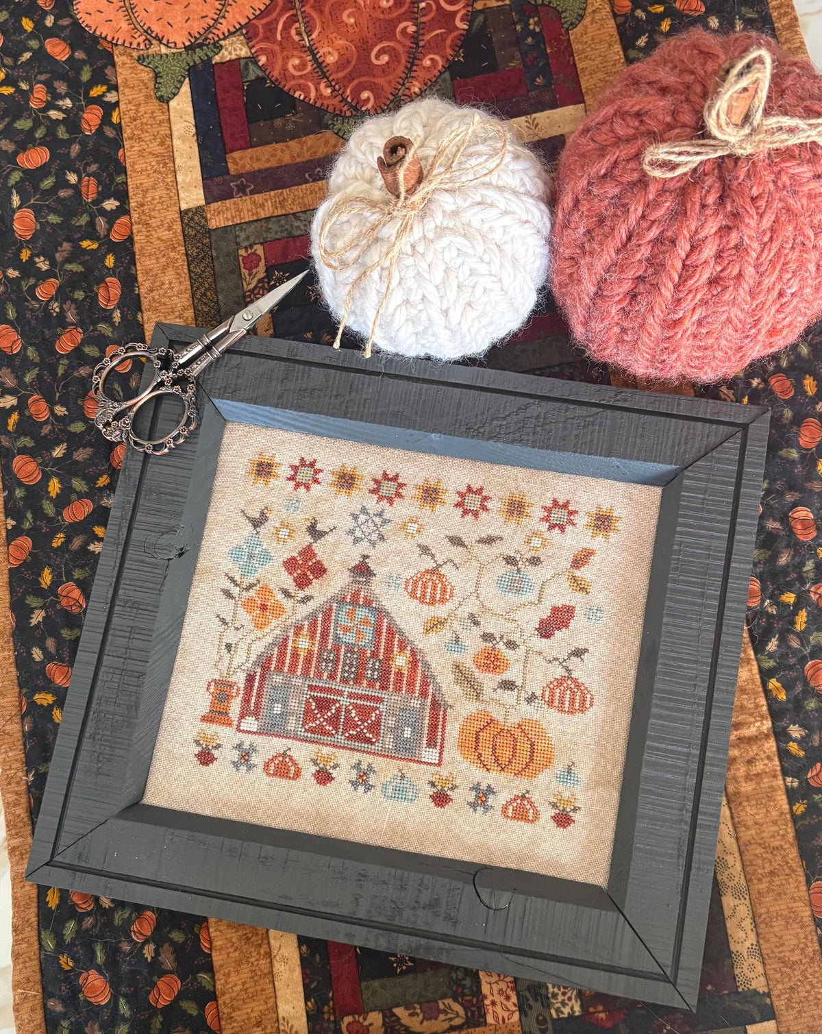 Autumn Quilt Barn Cross Stitch by Pansy Patch Quilts and Stitchery - Paper Pattern