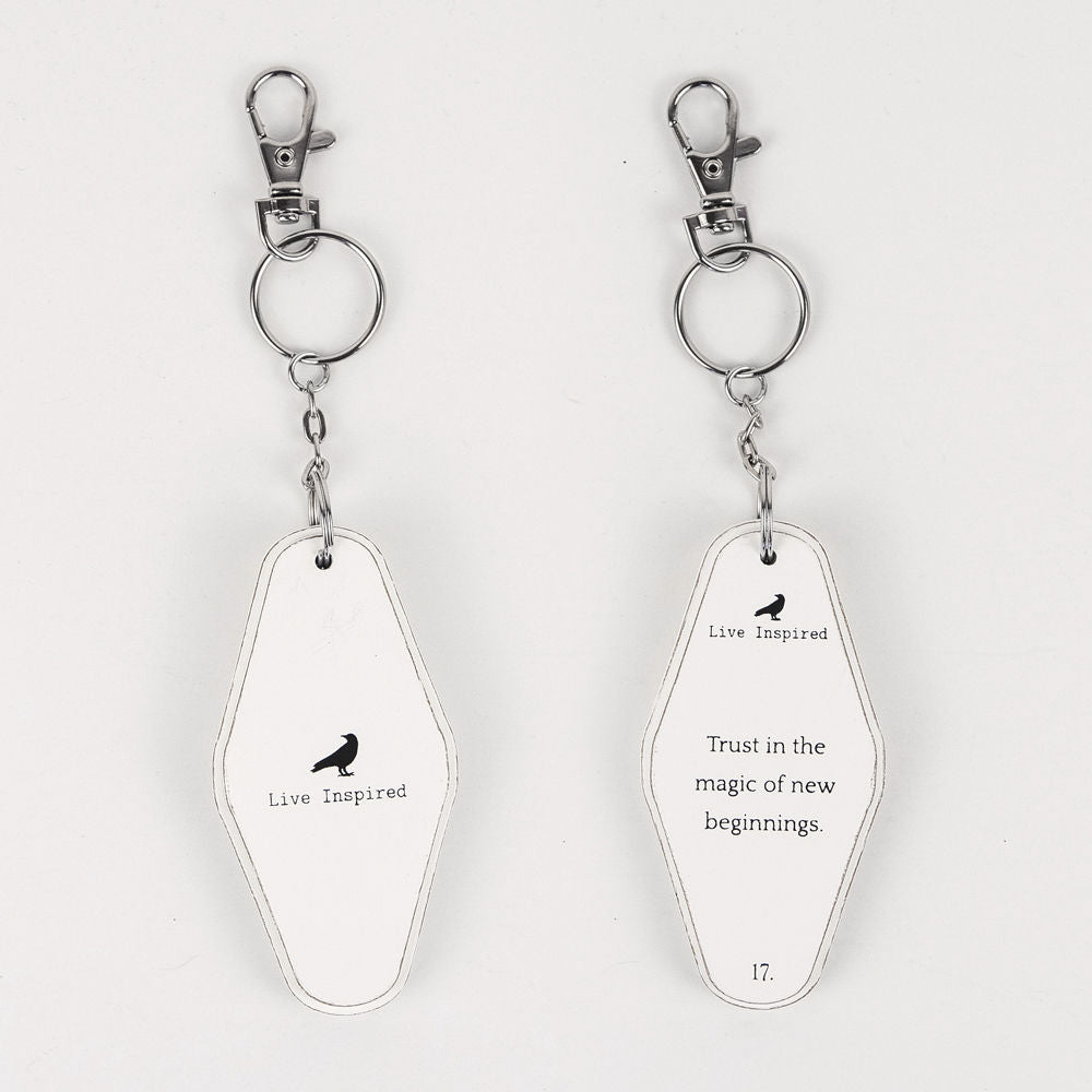 Trust Keychain | white, black | 1.7x3.5x.5 rvs wd