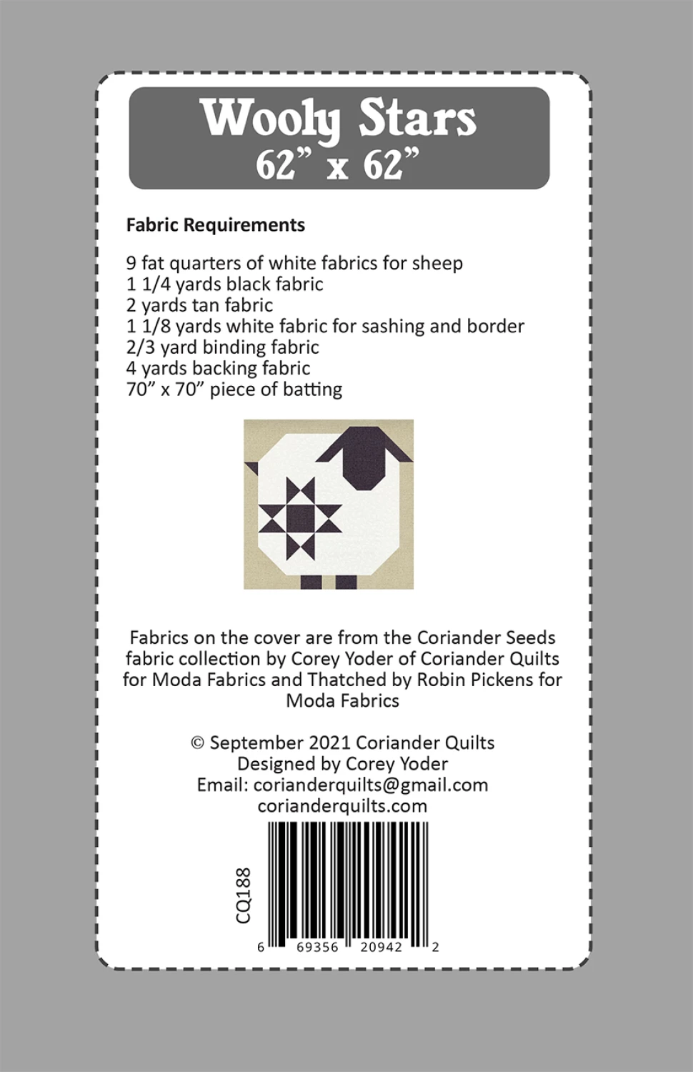Wooly Stars Quilt Pattern by Corey Yoder - Paper Pattern