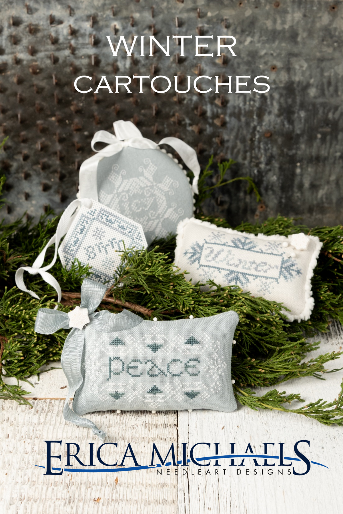 Winter Cartouches Cross Stitch by Erica Michaels - Paper Pattern