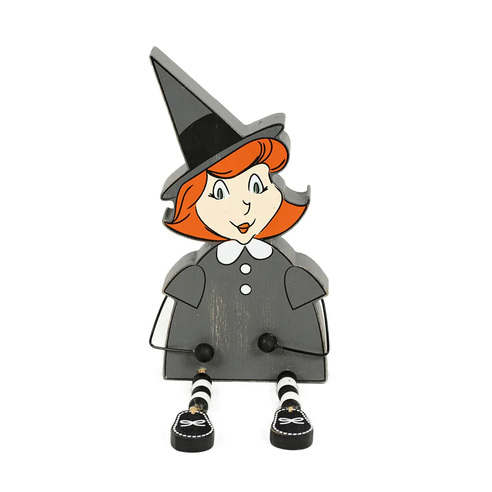Witch | Sweet &amp; Spooky Collection | 5x8x1.5 reversible chunky wood shape w/beads | 55323
