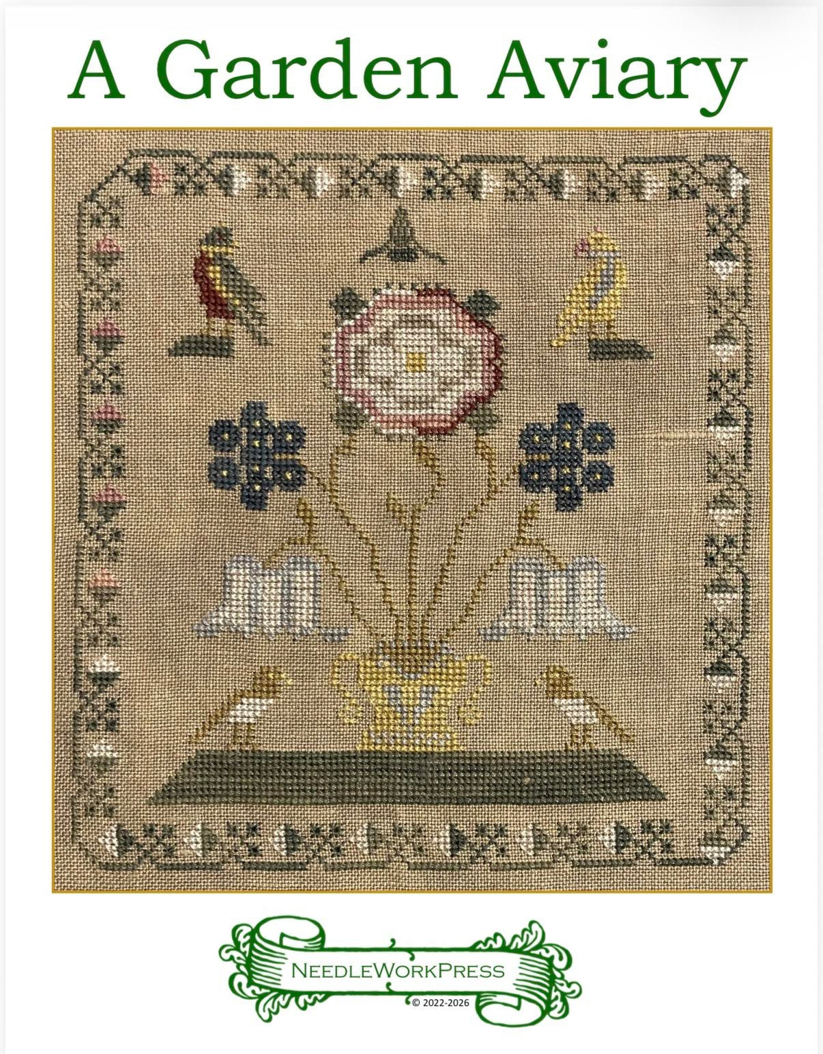 PRE-ORDER - A Garden Aviary Cross Stitch by NeedleWorkPress - Paper Pattern