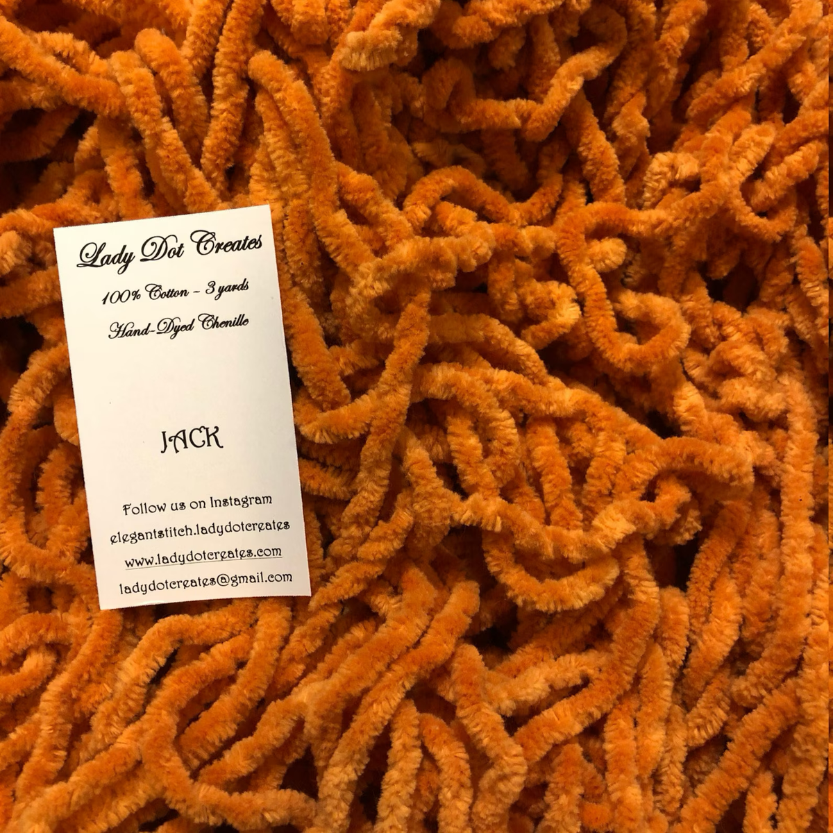 Chenille Trim - Jack Hand-Dyed 100% Cotton  by Lady Dot Creates